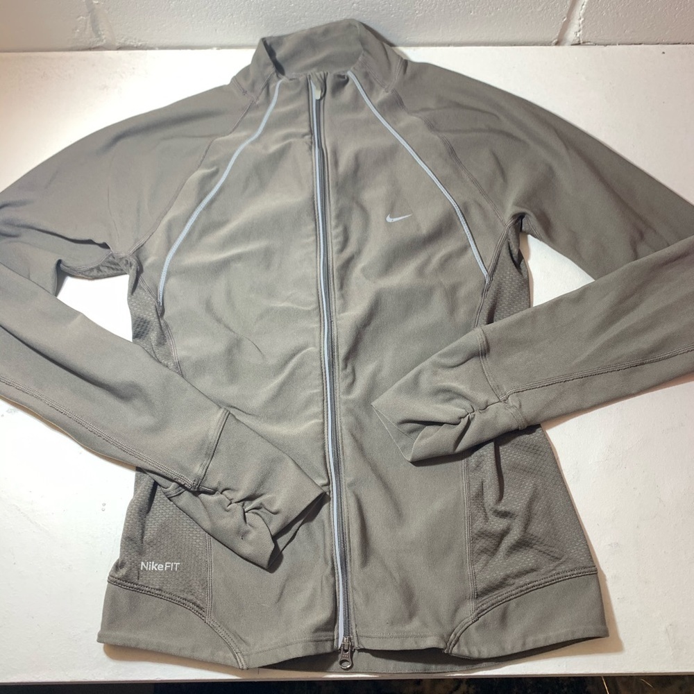 THRU Nike gray dri-fit zip top